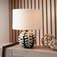 Elkorn Black and White Coral Ceramic Table Lamp Base with Rouen 30cm White Boucle Cylinder Lampshade