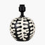 Elkorn Black and White Coral Ceramic Table Lamp Base with Lino 30cm White Self Lined Linen Cylinder Lampshade