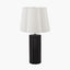 Petula Black Metal Scallop Table Lamp Base with Posy 40cm White Handloom Scalloped Tapered Lampshade