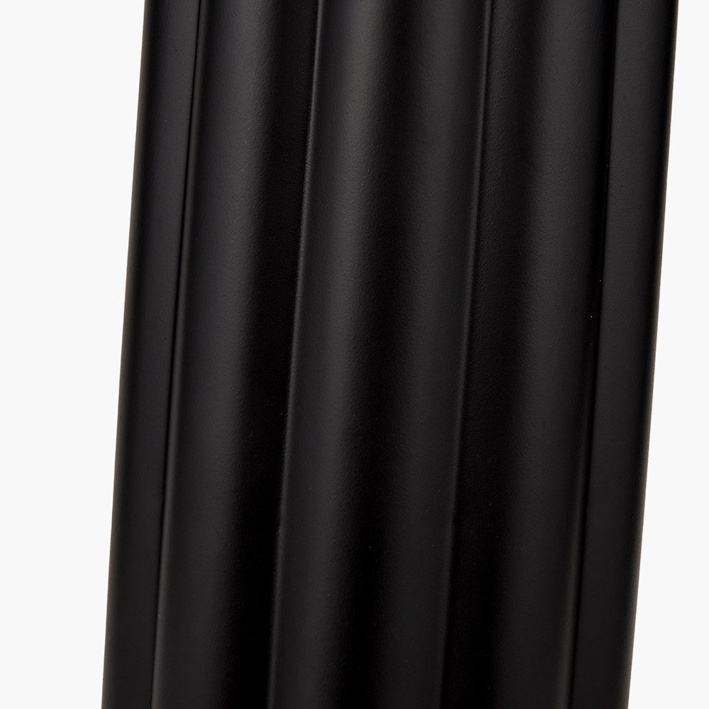 Petula Black Metal Scallop Table Lamp Base with Bloom 45cm White Handloom Scalloped Cylinder Lampshade