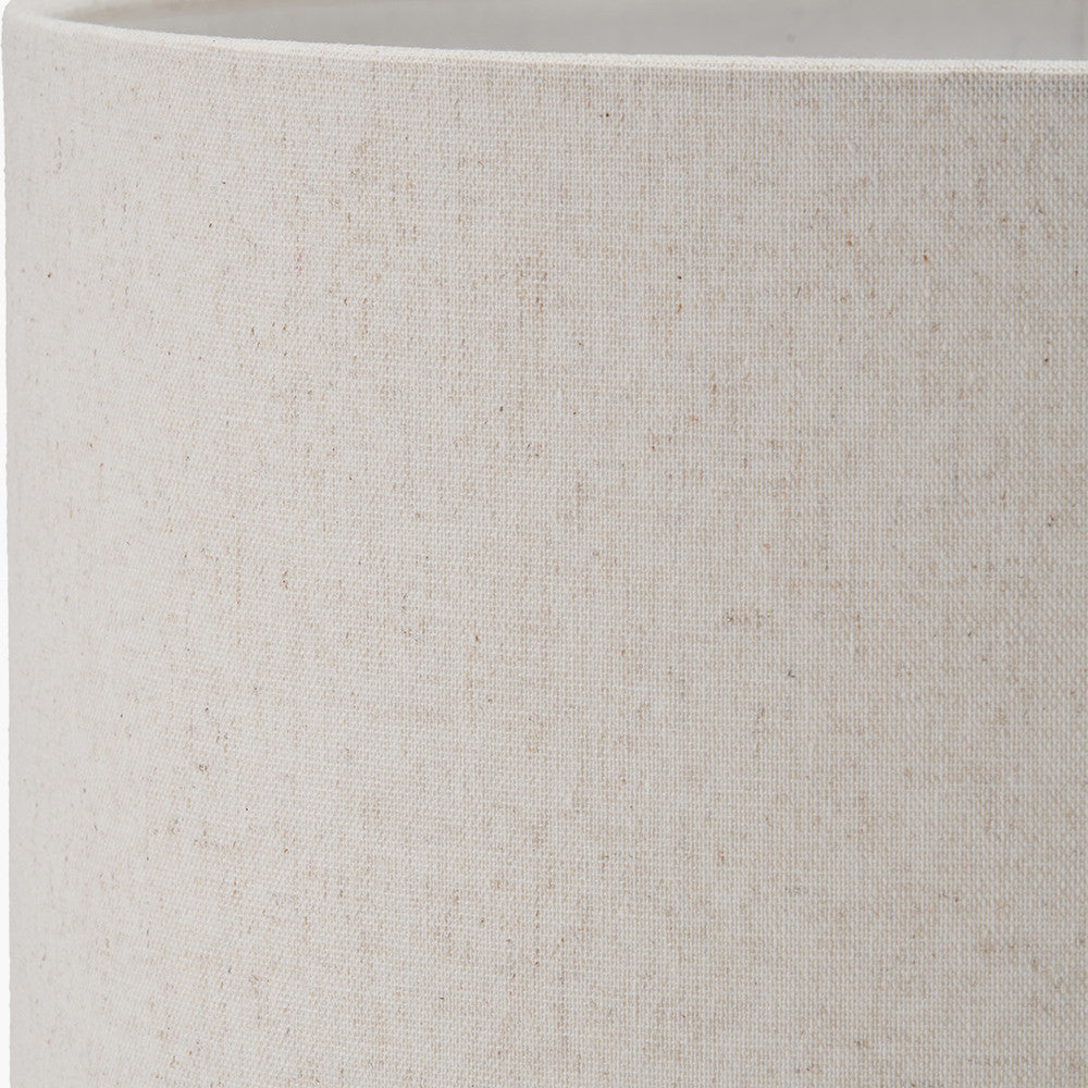 Alnico Black and Brass Metal Textured Table Lamp Base with Quinn 35cm Slubby Hopsack Cylinder Shade