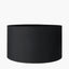 Zuri Antique Brass Metal Pot Table Lamp Base with Harry 40cm Black Cotton Mix Cylinder Lampshade