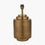 Zuri Antique Brass Metal Pot Table Lamp Base with Henry 40cm Grey Handloom Cylinder Lampshade