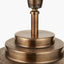 Zuri Antique Brass Metal Pot Table Lamp Base with Henry 40cm Taupe Handloom Cylinder Lampshade