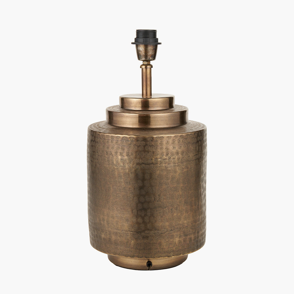 Zuri Antique Brass Metal Pot Table Lamp } OUTLET