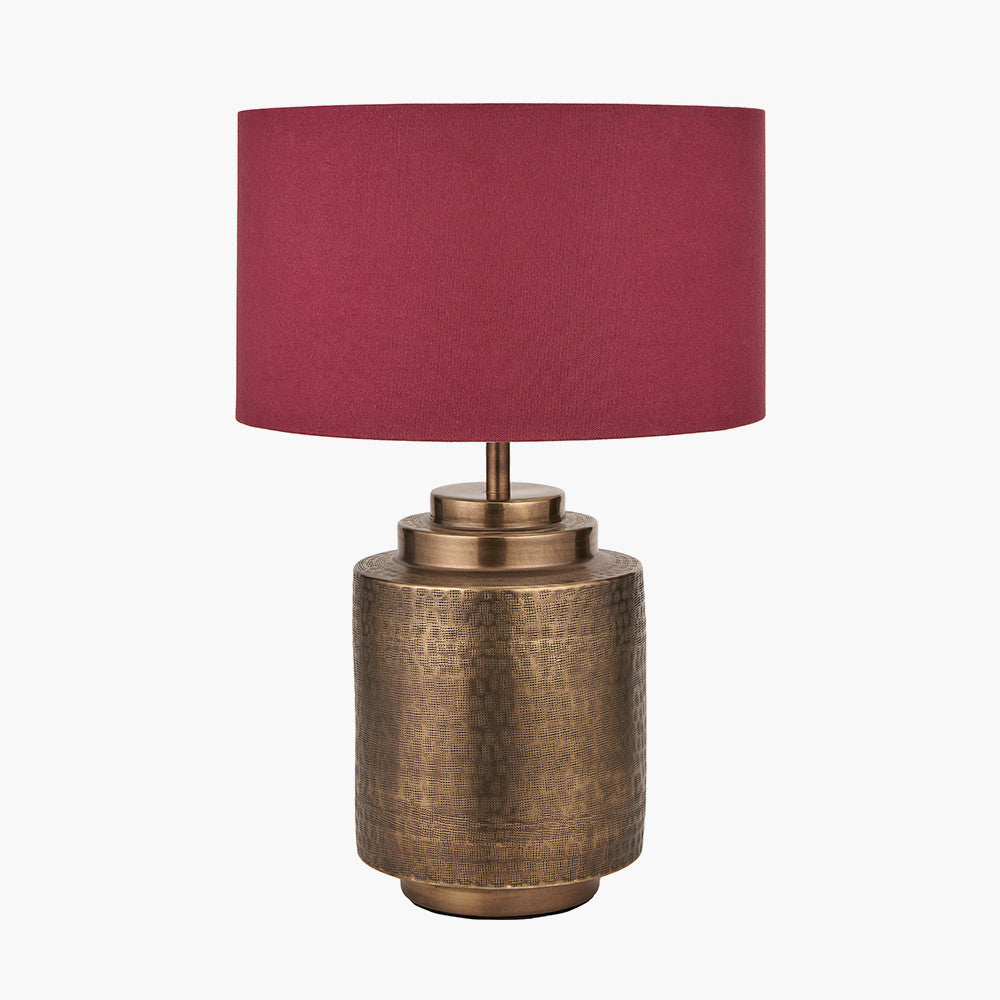 Zuri Antique Brass Metal Pot Table Lamp } OUTLET