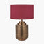 Zuri Antique Brass Metal Pot Table Lamp } OUTLET