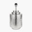 Zuri Shiny Silver Metal Pot Table Lamp Base with Harry 35cm Black Cotton Mix Cylinder Lampshade