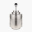 Zuri Shiny Silver Metal Pot Table Lamp Base with Lino 35cm Cinnamon Self Lined Linen Cylinder Lampshade