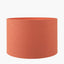 Zuri Shiny Silver Metal Pot Table Lamp Base with Lino 35cm Cinnamon Self Lined Linen Cylinder Lampshade