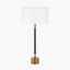 Antoine Black Croc and Antique Brass Tall Metal Table Lamp Base