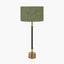Antoine Black Croc and Antique Brass Tall Metal Table Lamp Base