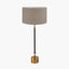 Antoine Black Croc and Antique Brass Metal Table Lamp Base with Edward 35cm Natural Linen Cylinder Lampshade