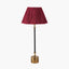 Antoine Black Croc and Antique Brass Metal Table Lamp Base with Malia 35cm Mulberry Red Mushroom Pleat Scalloped Tapered Lamp Shade