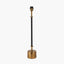 Antoine Black Croc and Antique Brass Metal Table Lamp Base with Lino 35cm White Self Lined Linen Cylinder Lampshade