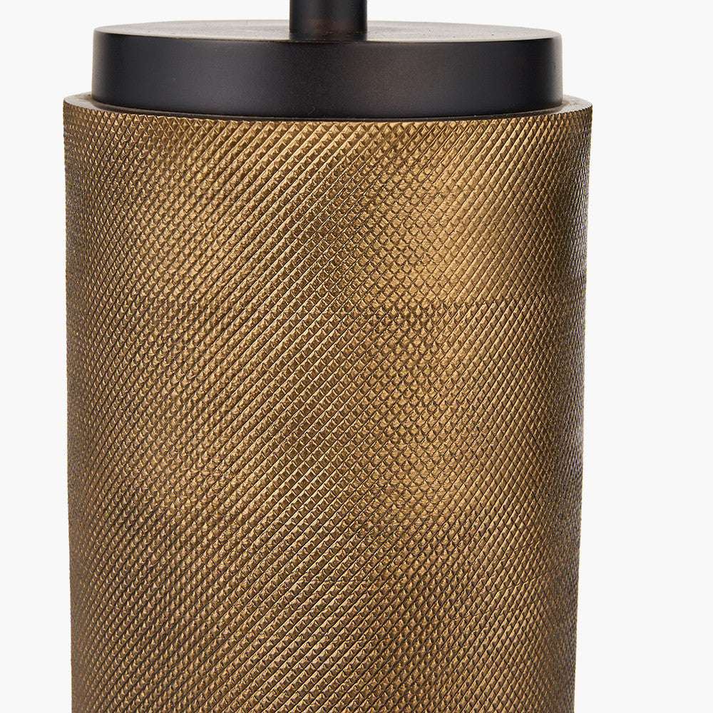 Aurelio Brass and Black Metal Textured Table Lamp