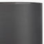 Emilia White Ribbed Glass and Gold Metal Oval Table Lamp Base with Zara 35cm Steel Grey Silk Lined Cylinder Lampshade
