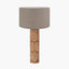 Aurelia Embossed Natural Wood Tall Table Lamp Base with Edward 35cm Natural Linen Cylinder Lampshade