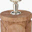 Aurelia Embossed Natural Wood Tall Table Lamp Base with Edward 35cm Natural Linen Cylinder Lampshade