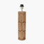 Aurelia Embossed Natural Wood Tall Table Lamp Base with Edward 35cm Pistachio Green Linen Cylinder Lampshade