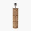 Aurelia Embossed Natural Wood Tall Table Lamp Base with Lino 35cm Black Self Lined Linen Cylinder Lampshade
