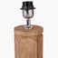 Aurelia Embossed Natural Wood Tall Table Lamp Base with Lino 35cm White Self Lined Linen Cylinder Lampshade