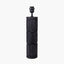 Aurelia Embossed Black Wood Tall Table Lamp Base with Lino 35cm White Self Lined Linen Cylinder Lampshade