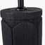 Aurelia Embossed Black Wood Tall Table Lamp Base with Lino 35cm White Self Lined Linen Cylinder Lampshade