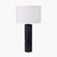 Aurelia Embossed Black Wood Tall Table Lamp Base