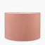 Cezara Embossed Grey Wood Wide Table Lamp Base with Edward 40cm Apricot Linen Cylinder Lampshade