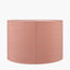 Cezara Embossed Grey Wood Wide Table Lamp Base with Edward 40cm Apricot Linen Cylinder Lampshade