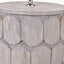 Cezara Embossed Grey Wood Wide Table Lamp Base with Lino 35cm Black Self Lined Linen Cylinder Lampshade