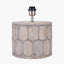 Cezara Embossed Grey Wood Wide Table Lamp