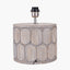 Cezara Embossed Grey Wood Wide Table Lamp