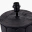 Cezara Embossed Black Wood Wide Table Lamp Base with Edward 35cm Pistachio Green Linen Cylinder Lampshade