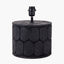 Cezara Embossed Black Wood Wide Table Lamp