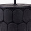 Cezara Embossed Black Wood Wide Table Lamp
