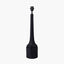 Marin Black Wood Tall Neck Table Lamp Base with Edward 40cm Natural Linen Cylinder Lampshade
