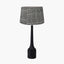 Marin Black Wood Tall Neck Table Lamp Base with Vienna 40cm Black Chevron Mushroom Pleat Lampshade