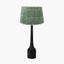 Marin Black Wood Tall Neck Table Lamp Base with Vienna 40cm Forest Green Chevron Mushroom Pleat Lampshade
