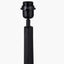 Marin Black Wood Tall Neck Table Lamp Base with Lino 40cm White Self Lined Linen Cylinder Lampshade