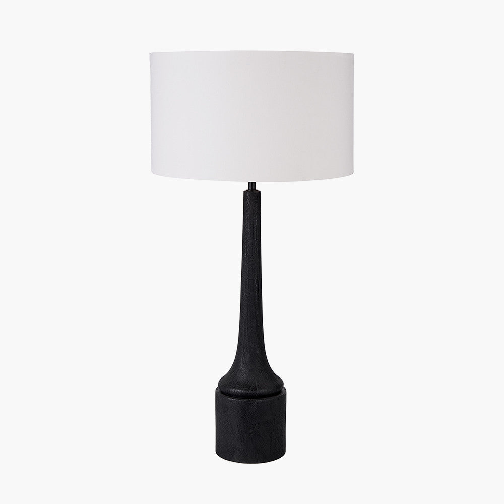 Marin Black Wood Tall Neck Table Lamp Base