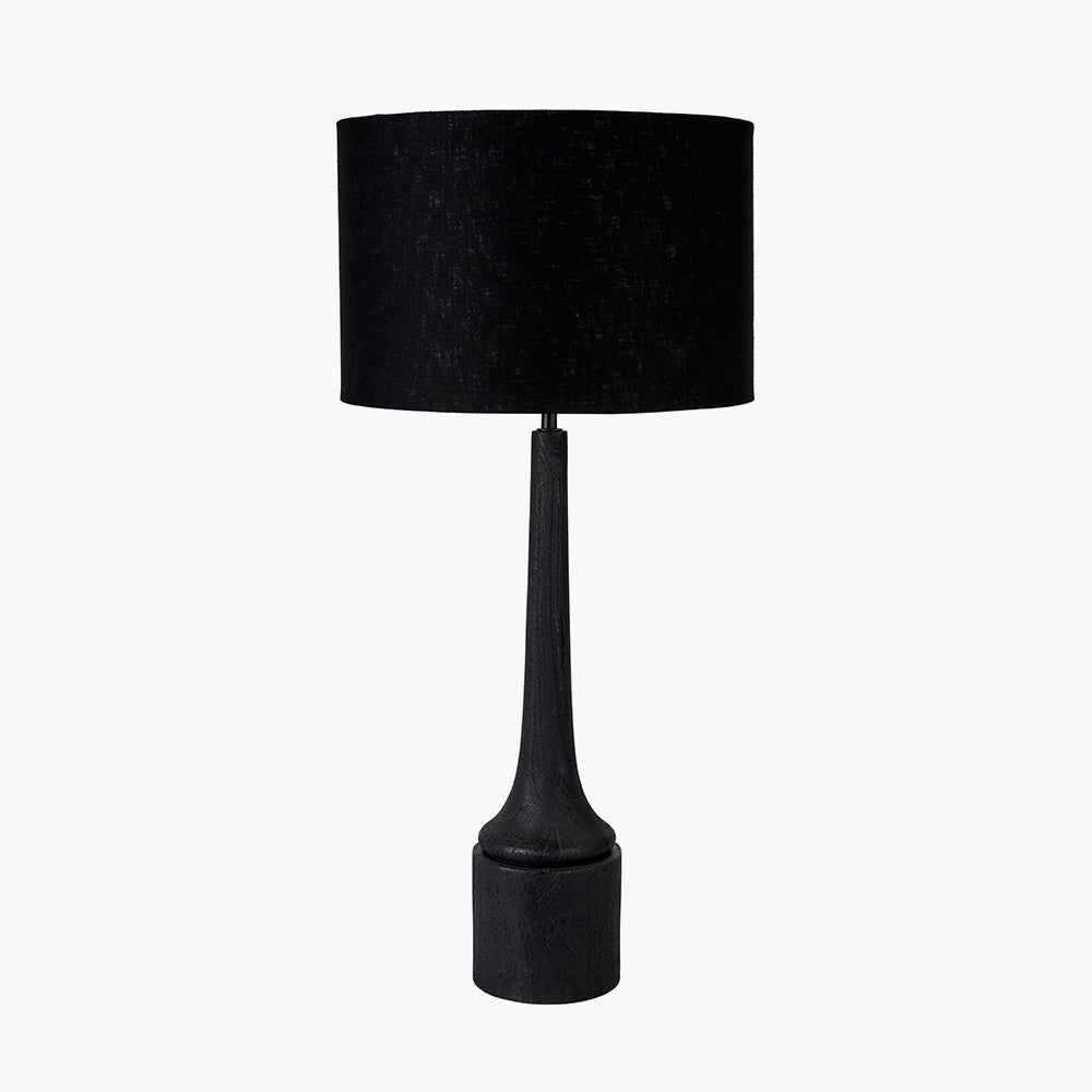 Marin Black Wood Tall Neck Table Lamp Base