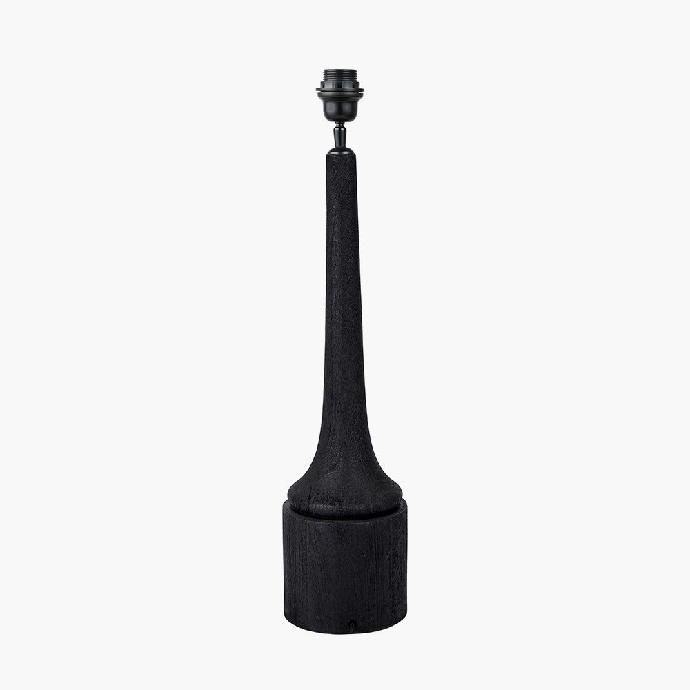 Marin Black Wood Tall Neck Table Lamp Base