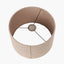 Nelu Grey Engraved Wood Dome Table Lamp Base with Rouen 35cm Taupe Boucle Cylinder Lampshade