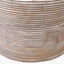 Nelu Grey Engraved Wood Dome Table Lamp Base with Lino 35cm Black Self Lined Linen Cylinder Lampshade