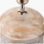 Nelu Grey Engraved Wood Dome Table Lamp Base with Lino 35cm Black Self Lined Linen Cylinder Lampshade