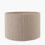 Nelu Black Engraved Wood Dome Table Lamp Base with Rouen 35cm Taupe Boucle Cylinder Lampshade