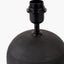 Nelu Black Engraved Wood Dome Table Lamp Base with Rouen 35cm White Boucle Cylinder Lampshade