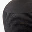 Nelu Black Engraved Wood Dome Table Lamp Base with Lino 35cm Black Self Lined Linen Cylinder Lampshade